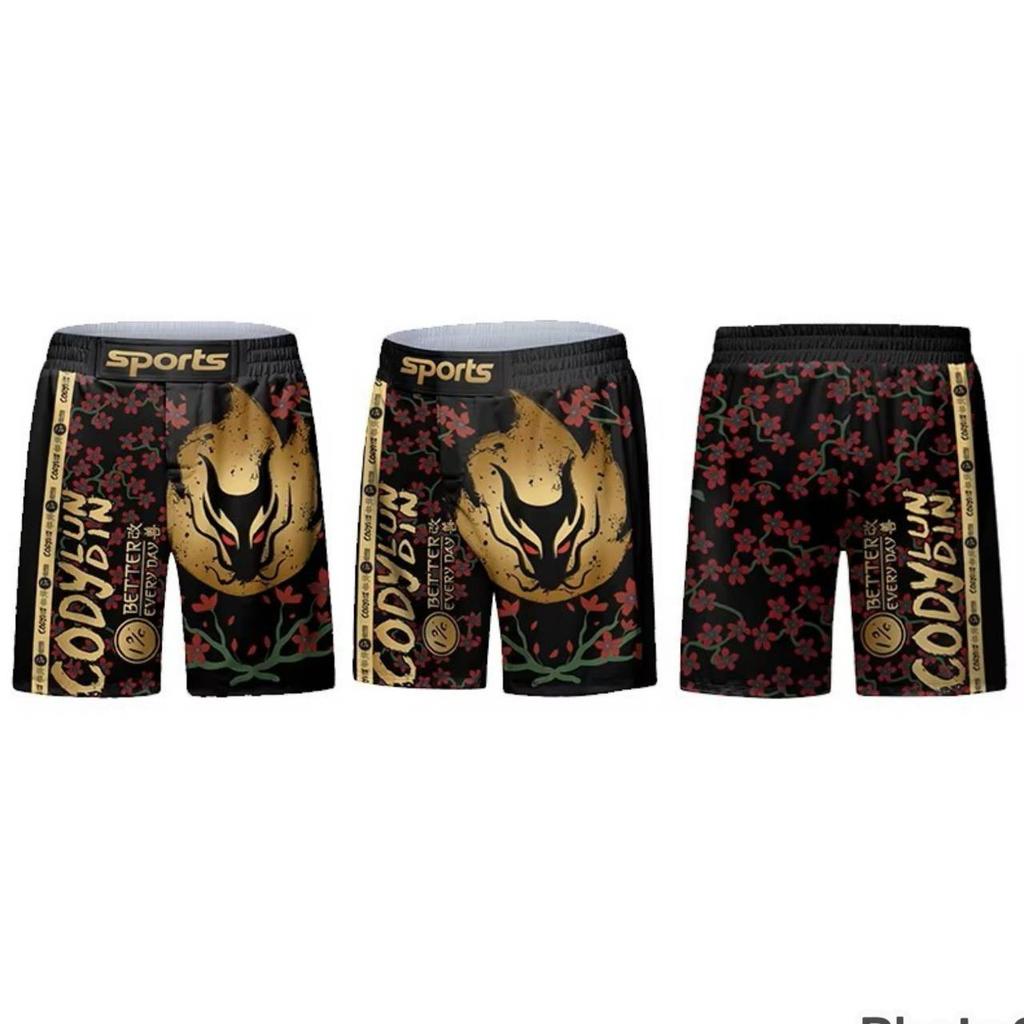 MMA Muay Thai Kickboxing Boxing Shorts Elastic Waist  Unisex Men Women Print Fight UFC Martial Art Fitness Gym Training Sport Workout