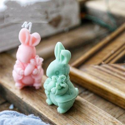3D Rabbit Silicone Molds DIY Handmade Soap Mold Silica Gel Mould Easter Party Favors Home Decor