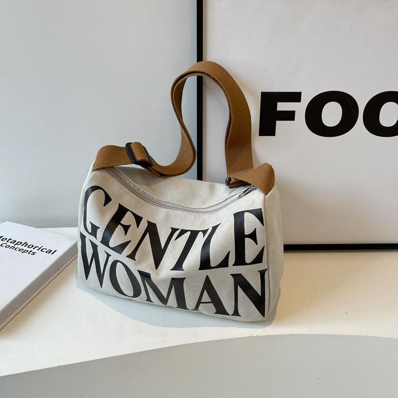 2024 Damen Canvas Tasche Damen Mode Color-blocking Kissen Tasche Street Style Tote Schulter Crossbody Tasche