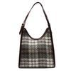 Commuter large-capacity woolen bag, new autumn and winter fashionable simple plaid women's shoulder tote bag