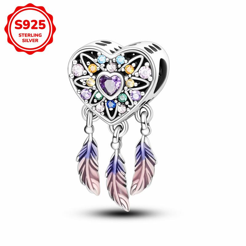 925 Silver Pink Cute Lovely Butterfly Perfume Girl Charms Beads Fit Bracelet DIY Making For Woman Jewelry