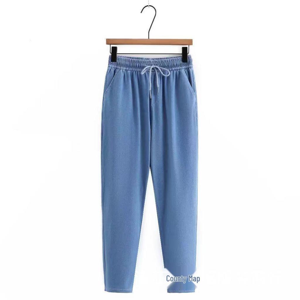 Women's Tencel Jeans - Summer 2026, Lightweight High Waist, Plus Size Ice Silk Wide Leg Pants