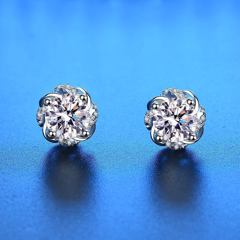 925 Sterling Silver Stud Earrings zircon For Women Fashion Exquisite Student Girlfriend Jewelry AccessoriesGood product