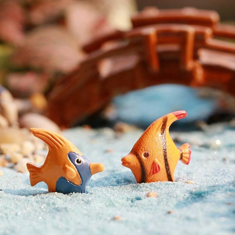5Pcs/Lot Random Miniature Tropical Fish Fairy Garden Terrarium Figurine DIY Bonsai Craft