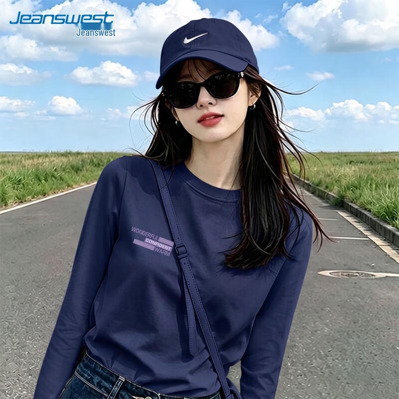 Jeanswest Women's Pure Cotton Loose Fit Long Sleeve T-Shirt