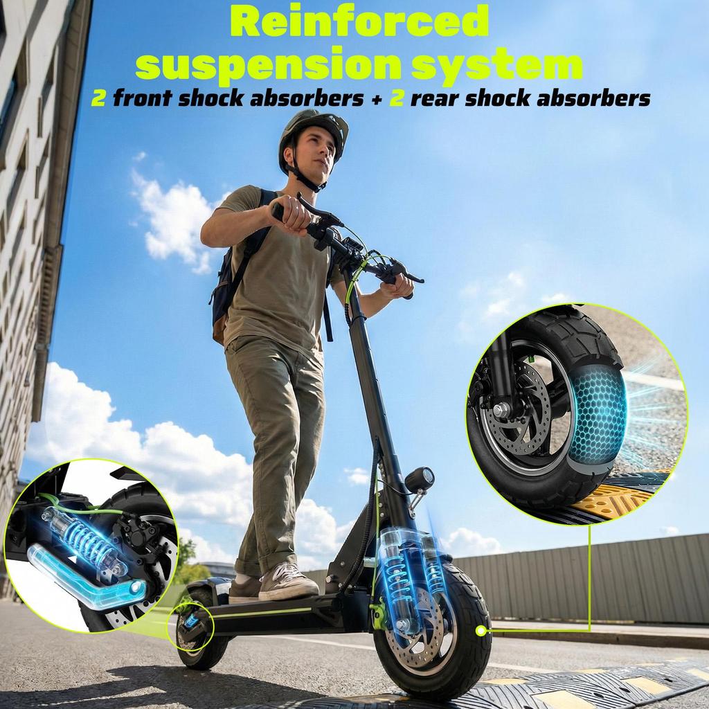 Elektrische Step voor Volwassenen, 75 km Bereik, 800W Max Motor, Opvouwbaar, Krachtig, Dubbele Ophanging, Alle Terrein, Ultralicht, TODIMART D8