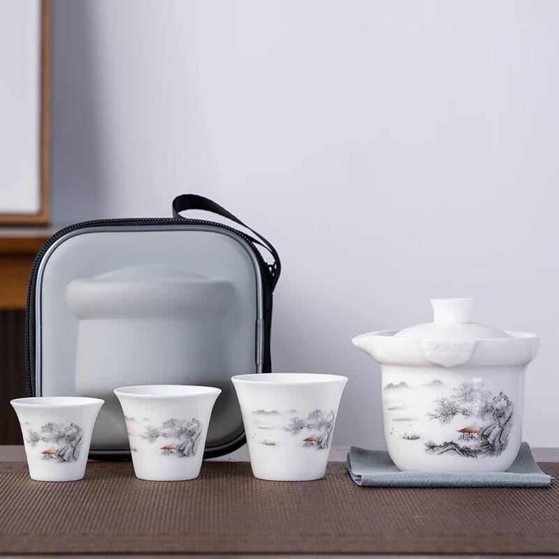 Yunyan White Porcelain Travel Tea Set