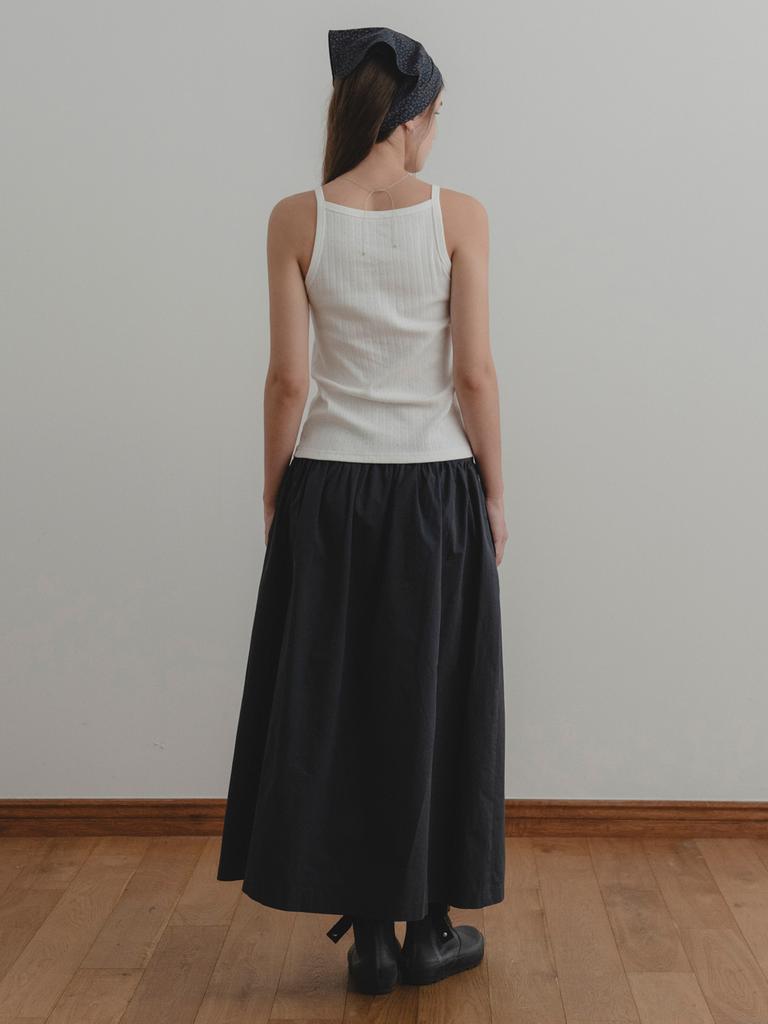 Deomiteun Lace Cotton Skirt (Navy)
