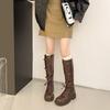 New Retro Old Martin Boots Thick Heel Strap Western Short Boots Women's Medium Tube Versatile Cowboy Boots