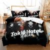 Cool Tokio Hotel German Rock Band Bedding Set 3Pcs 1 Duvet Cover+2 Pillowcases 3D Print Soft Microfiber Bedroom Bed Linens