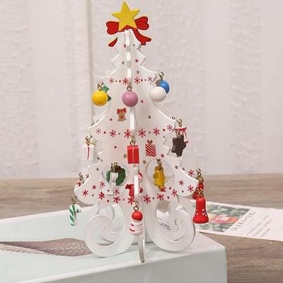 Tree Tabletop Tabletop Wooden Toy Decoration Ornament Figurine Decoration Decoration (White)