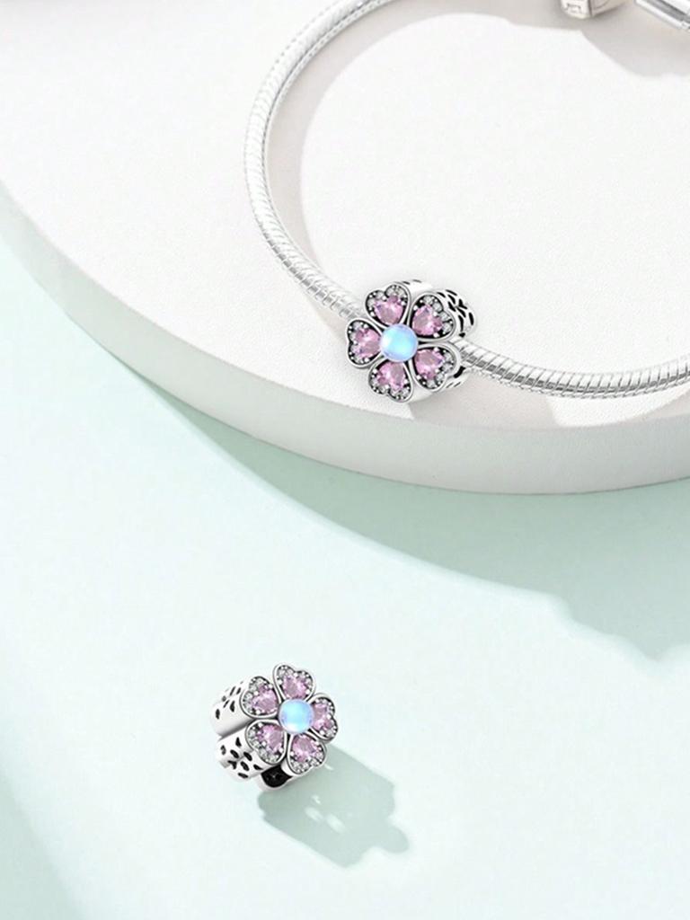 Charms Plata Colorful Flowers Beads Charm Copper Plated Fit Charms Copperoriginal Bracelet For Jewelry Making Diy Charm