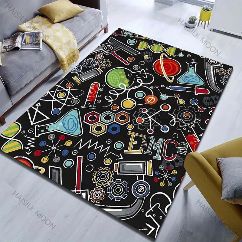

Multiple sizes Laboratory Themed Pattern Carpet for Living Room Bedroom Sofa Home Decor Non-slip Floor Mat Luxury Gift 40cm x 60cm