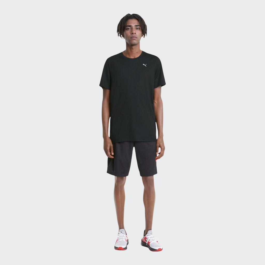 Puma American Retro Einfarbig Logo-Print Rundhals Locker Kurzarm T-Shirt Mit Überschnittenen Schultern Herren Tops Schwarz 520759-01