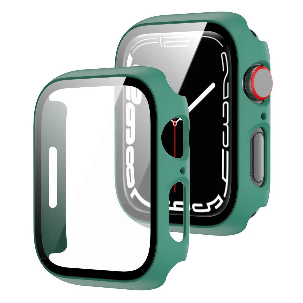 Tempered Glass+Cover For Apple Watch Case 45mm 41mm 44mm 40mm 42mm Screen Protector Apple Watch Accessories Serie 9 4 5 6 SE 7 8
