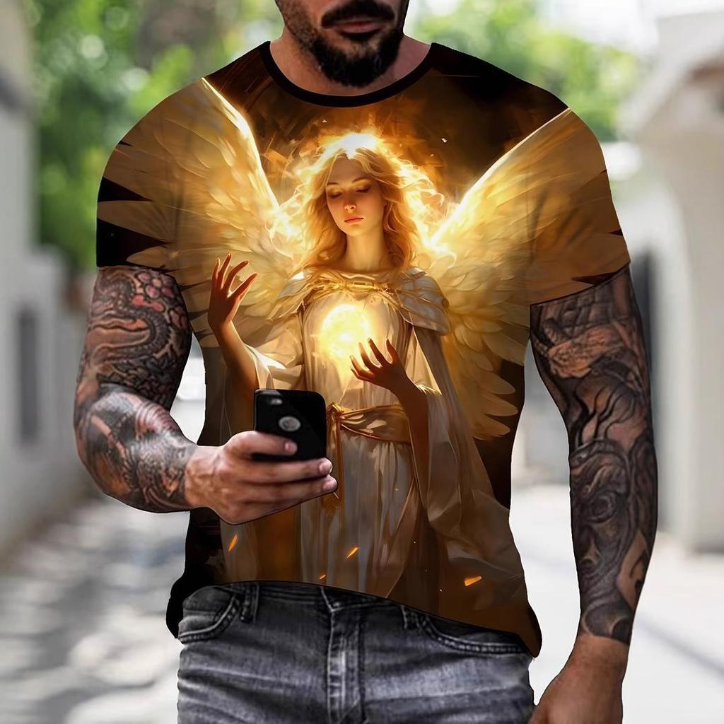 Men's 3D Printed T-Shirt Short Sleeve O-Neck Pullover Casual Top