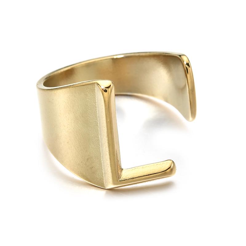 Stainless Steel Retro Letter Ring: European, American, Japanese & Korean Influenced Fashion