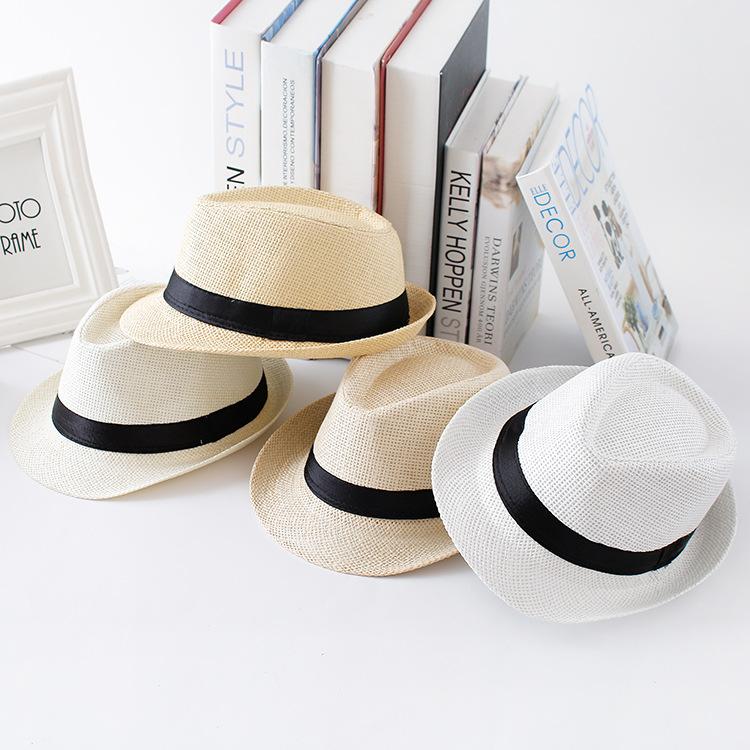 Parent-child Children's Jazz Hat Trendy Leisure Summer Baby Hat Top Hat Boys and Girls Sunshade Straw Hat