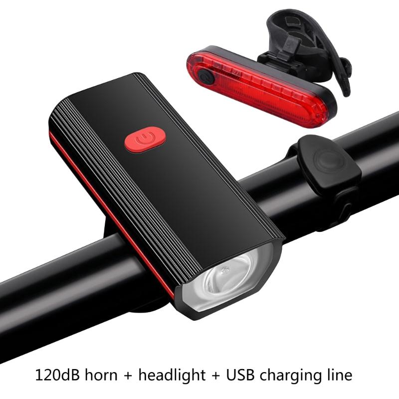 3 Light Modes USB Rechargeable Bike Light Set Powerful Bicycles Front Headlight Easy to Install for Road Mountain Bikes