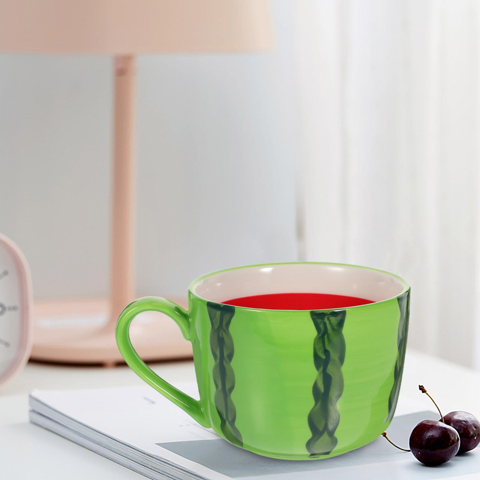 

Ceramic Watermelon Water Cup Summer Design Sturdy Heat Resistant Coffee Tea Milk Drinking Mug Ceramic Watermelon Cup other