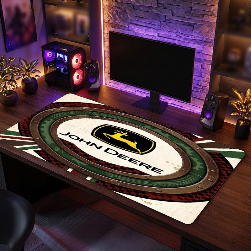 John deere Tapis de souris large Imprimé Surface lisse Anti ?Tapis de bureau antidérapant pour décoration de bureau de jeu pour ordinateur portable