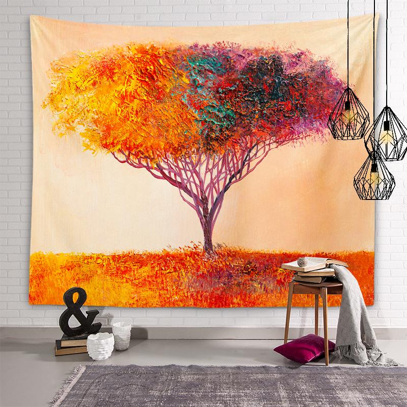 Fashionable Graffiti Tree Series Tapestry Printed Tapestry Home Decoration Wall Hanging Cloth Holiday Furnishings Beach Towel