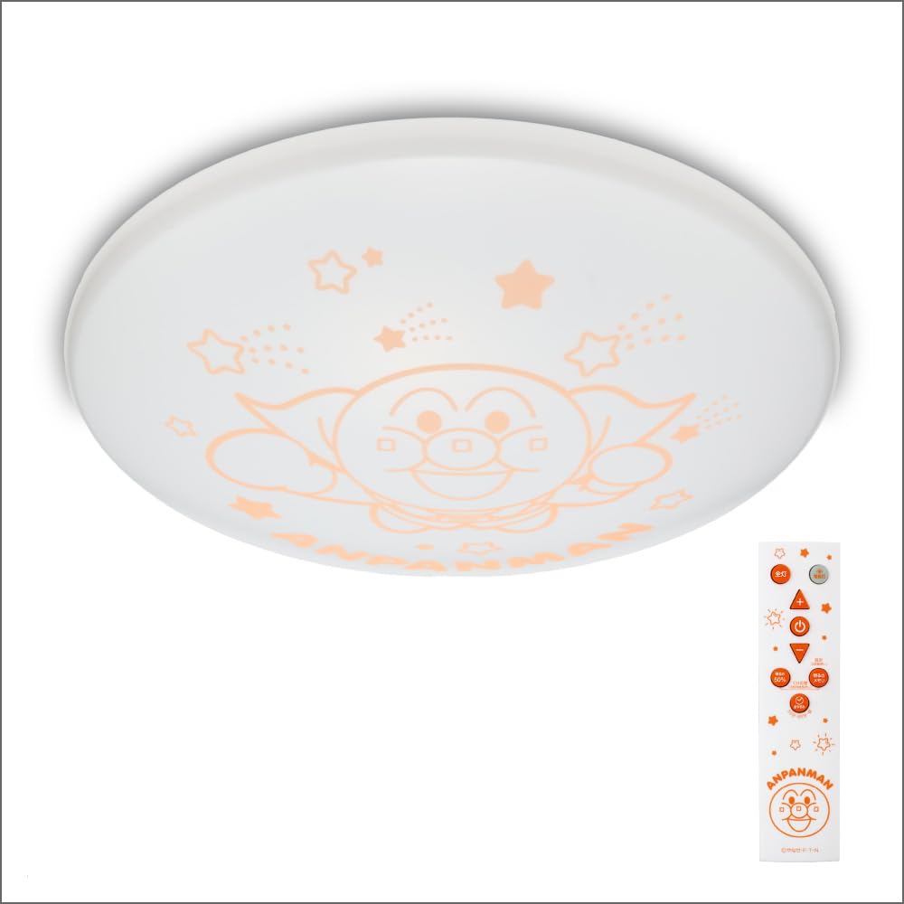 

Anpanman LED Ceiling Light, 6-tatami mat size, 7 dimming levels, 2 night light levels, 3300lm, 30-minute60-minute sleep timer, glow-in-the-dark,