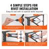 Rivet Nut Tool, 16” Rivnut Tool Kit with 13PCS Metric and SAE Mandrels, 186PCS Rivet Nuts, M3, M4, 10-24, M5, M6, 1/4-20, 8-32, 5/16-18, M8, 3/8-16,
