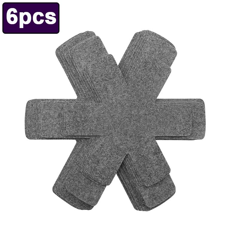 3/6Pcs Pot Pan Felt Protectors Divider Pads Heat Resistant Prevent Scratching Separate Mat Surfaces For Cookware Kitchen Tool