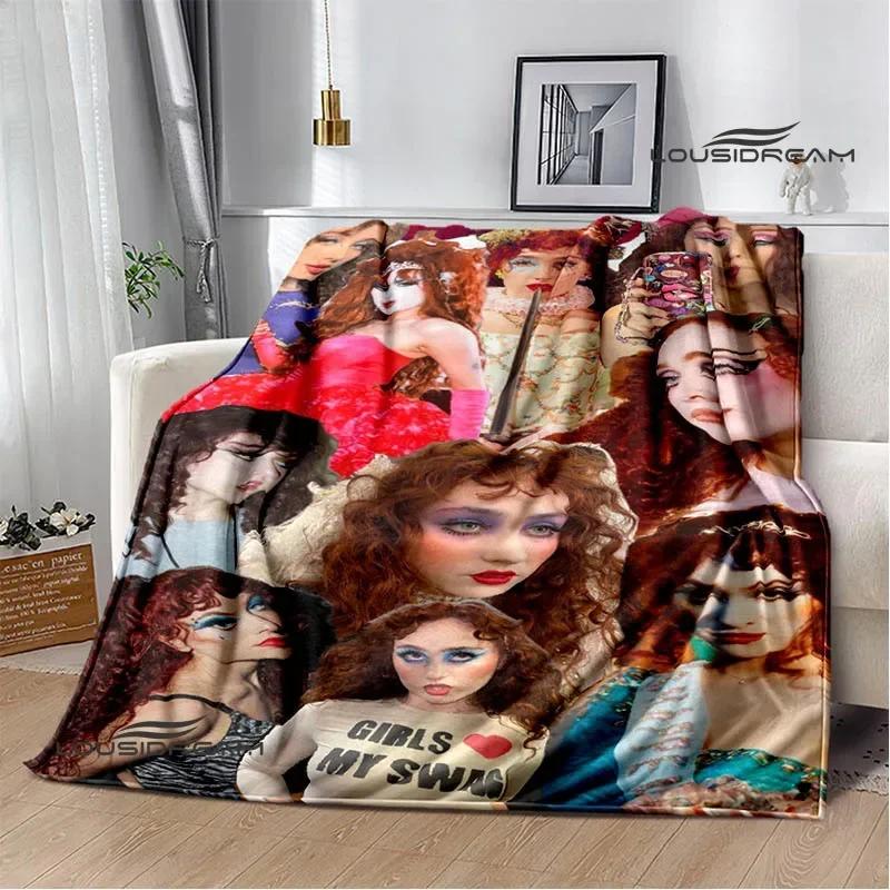 Singer Chappell Roan Printed Throw Blanket Warm Flannel Soft Comfortable Picnic Bedding Birthday Gift Home Textile