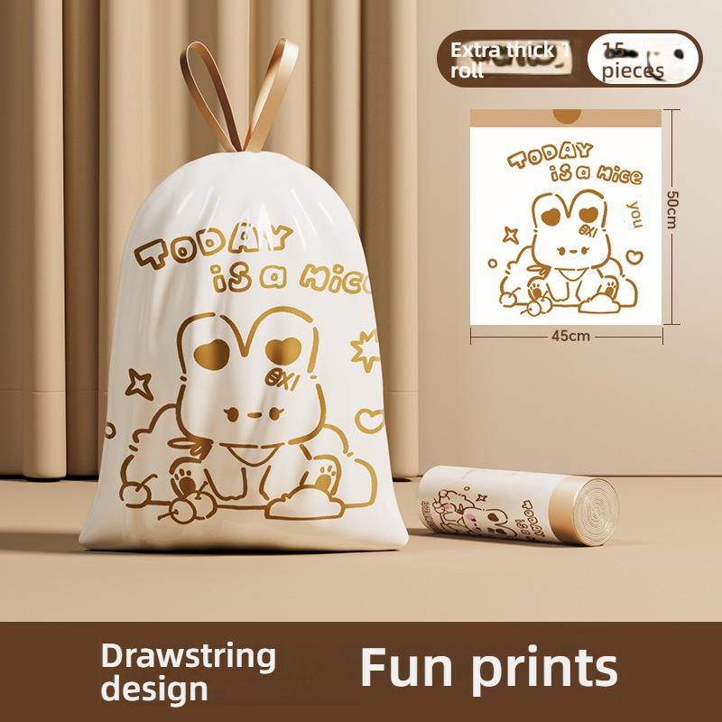 Drawstring Garbage Bags Cute Bathroom Garbage Bags Capybara Drawstring Large Leak-Proof Tear-Resistant Odor-Control Pocket For