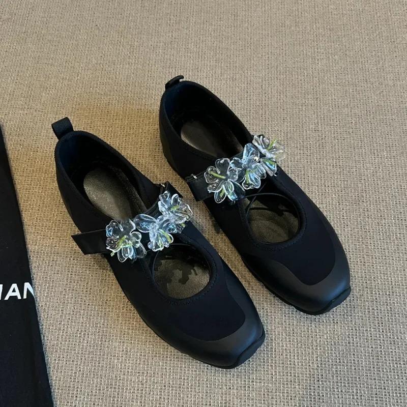 Fashion Ballet Sport Style Flat Bottom Mary Jane Shoes One Strap Polyurethane Insole Rubber Outsole Adult Casual Shoes