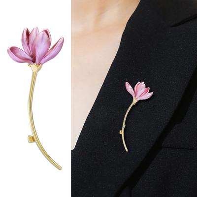 Women Flower Shape Brooch Pin Scarf Suit Collar Shawl Allow Cardigan Coat Badge Costume