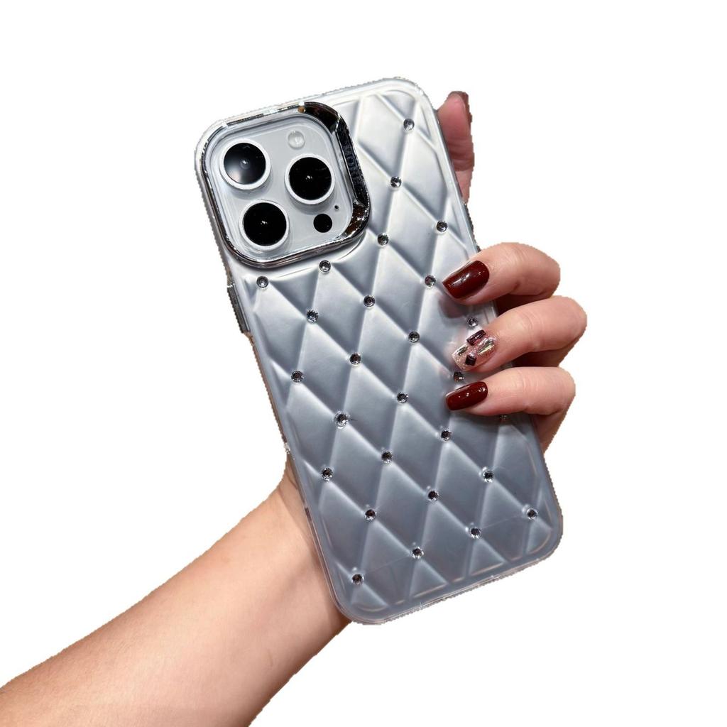 Rhombus Diamond Apple Phone Case for 17 Pro Max, 16, 15, 13, 11 - Full Coverage, Drop-Proof, Simple Style.