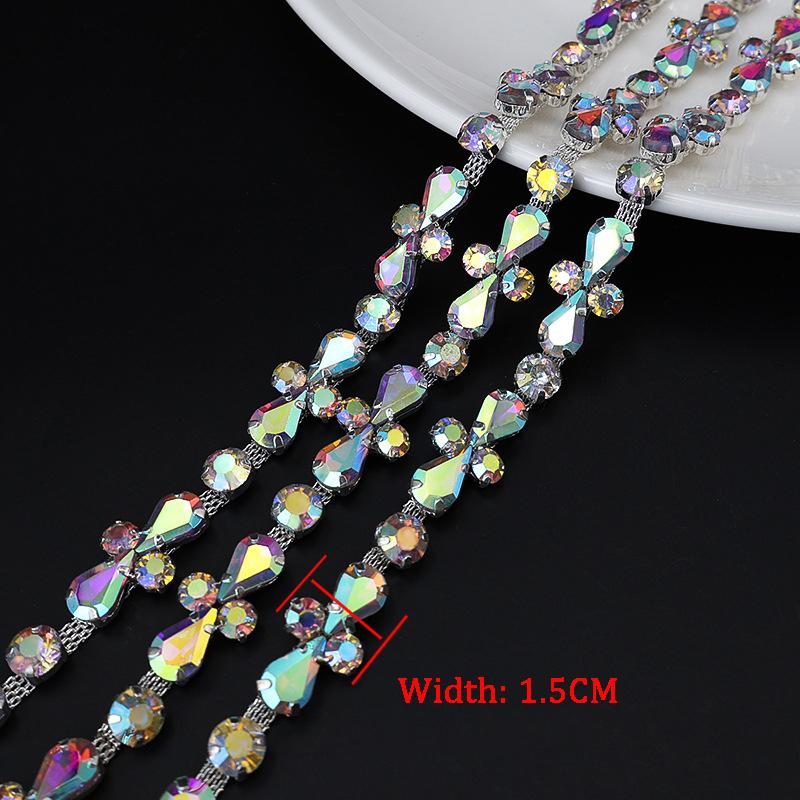 10Yards Rhinestone Chain Diamond Trim Fringe Crystal Bling Accessories DIY Craft Wedding Party Decoration Gift Rhinestone Ribbon