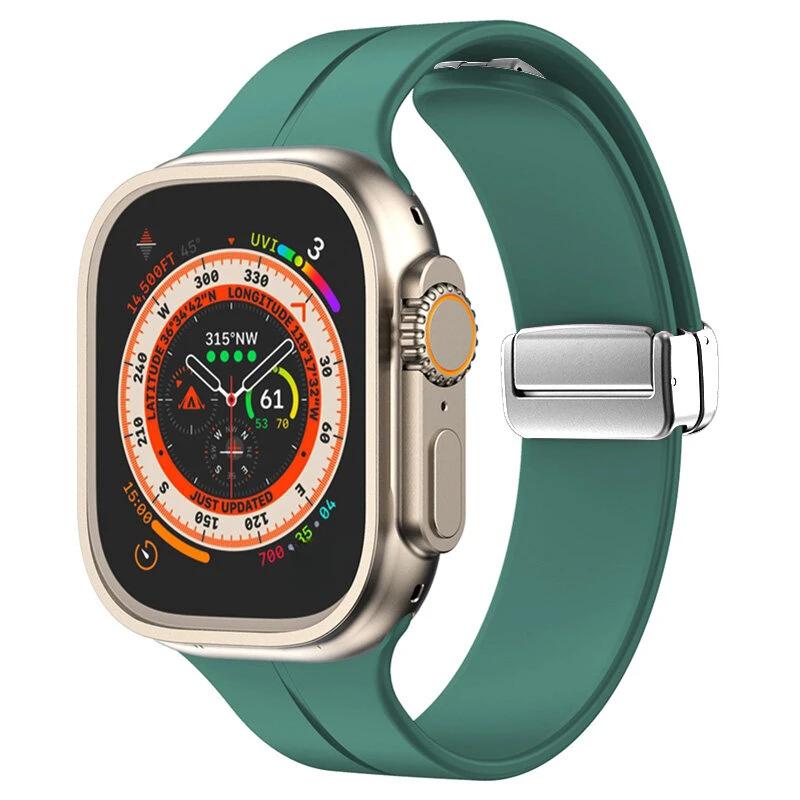 Magnetic Strap For Apple watch ultra band 49mm 45 mm Silicone Bracelet iWatch Series 7 8 se 6 5 3 44mm 45mm 40mm 41mm 42mm 38mm