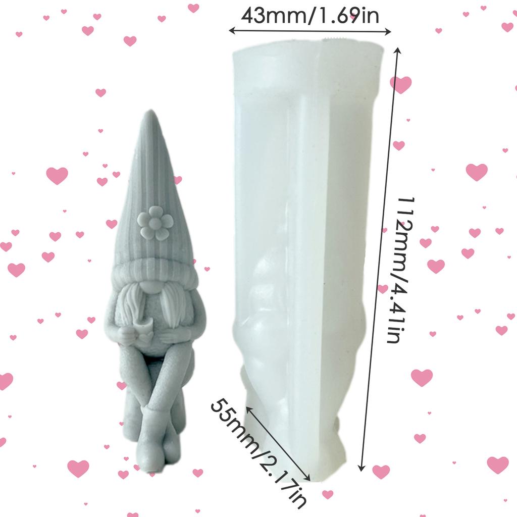 Valentinstag Zwerge Formen DIY Ostern Kerze Silikon 3D Schwedischer Tomte Kerzenform St. Patrick's Day Deko Kerzen Gießform