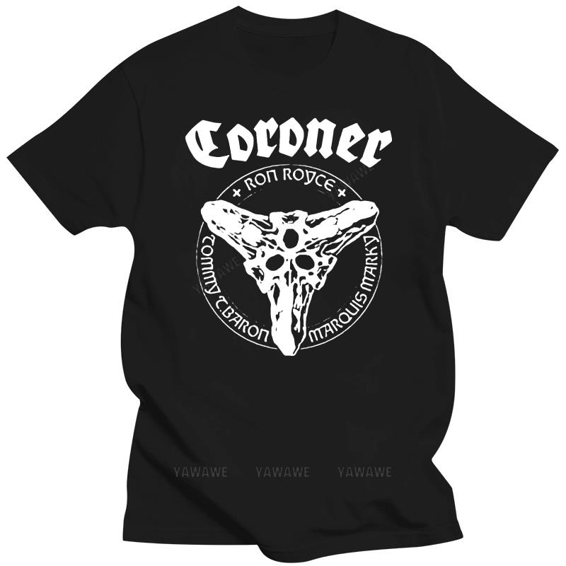 Schwarzes T-Shirt für den Sommer Marken-T-Shirt CORONER Logo Death Metal Rockband T-Shirt Herren-T-Shirt Neue Mode Cool Lässige T-Shirts