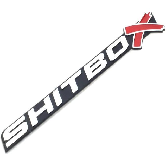 1Pcs SHITBOX Truck Exterior Emblems 3D Badge Sticker Decal Compatible with Universal Cars (Chrome Red)