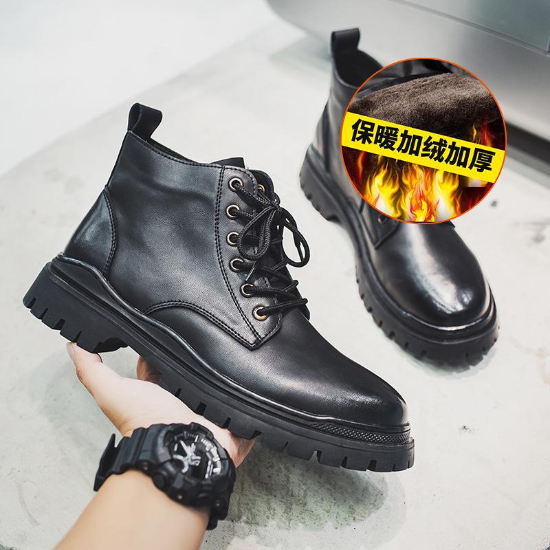 

Мужские кожаные мотоциклетные ботинки в британском стиле 2021 года — повседневные, осень/зима, высокие/средние. 42