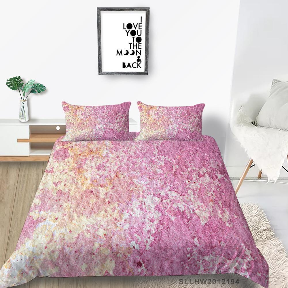 Watercolor Splashing Ink 3D Digital Printing Quilt Cover Pillowcase Two Or Three-Piece Set Polyester
