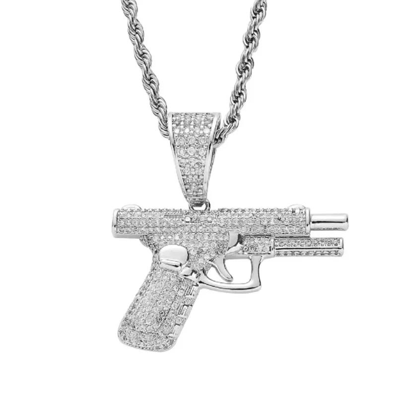 Ice Out Zirkon Höfliche Geste Mittelfinger Halskette Herren Damen Punk Hip Hop Rap Rock Party Schmuck Geschenk