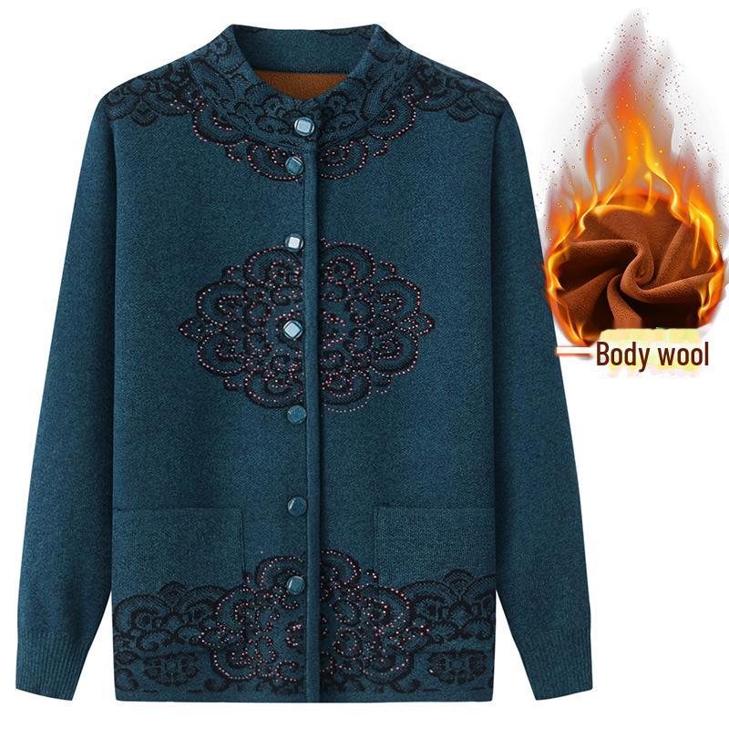 

Бабушкин вязаный кардиган: Уютный бархатный свитер на весну, осень и зиму 3XL (125-135 kg)