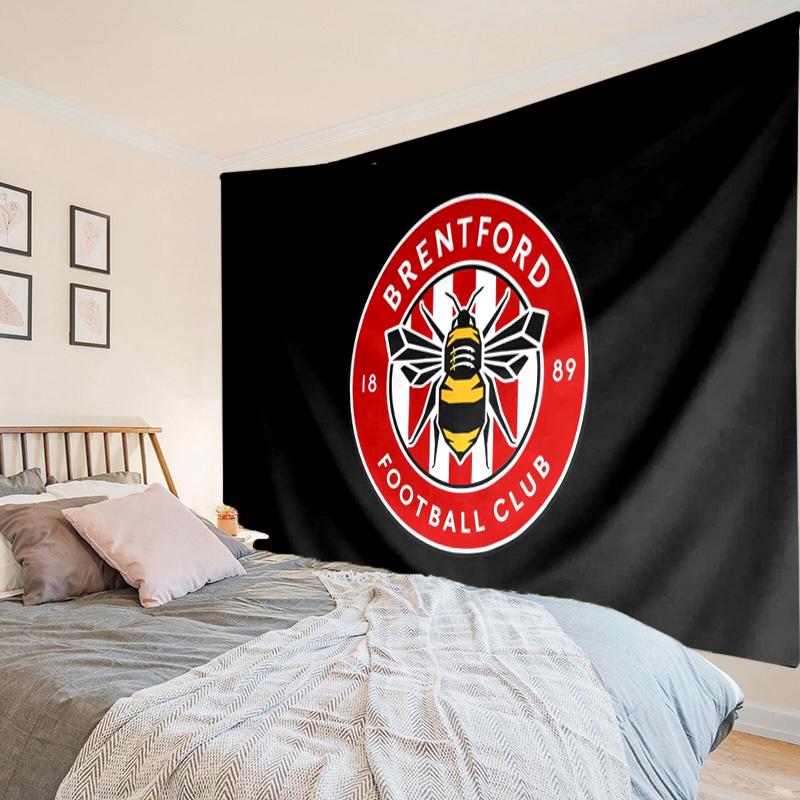 1PC Brentford Football Club Crest Tapestry Hanging for Bedroom,Livingroom, Playroom,Decor Art Room Wall Tapestry Holiday and Birthday Gifts