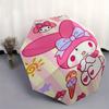My Melody,Sanrio Automatic Folding Umbrella-Simple 8-Rib Design, Bright Cartoon Pattern, Durable Iron Frame, Suitable For Travel, Outdoor, B