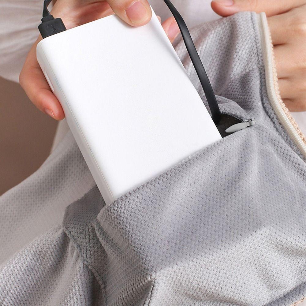 Wearable USB Electric Heated Blanket Washable 3 Heating Levels Heating Lap Blanket with Hat Portable Leg Cover Winter