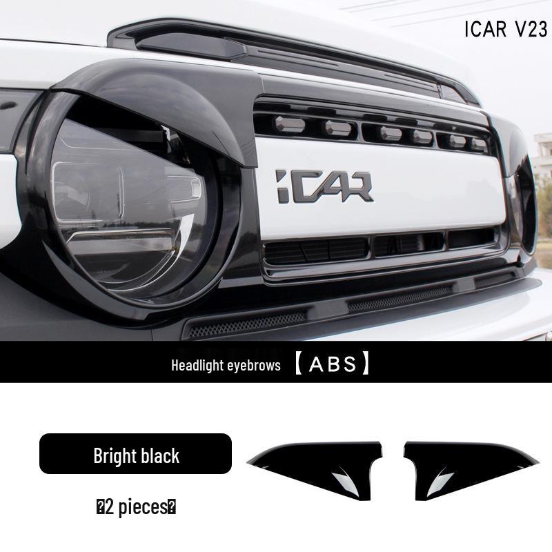 Chery ICAR V23 Headlight Eyebrows & Front Bumper Fog Light Protector with Fan