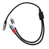 1 Female To 2 Male Y Splitter Cable Stereo Sound Video Splitter Adapter Extension Cord for Subwoofers Speakers Home