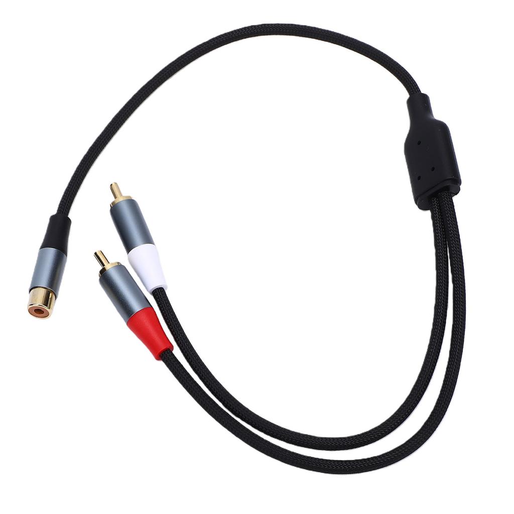 1 Female To 2 Male Y Splitter Cable Stereo Sound Video Splitter Adapter Extension Cord for Subwoofers Speakers Home