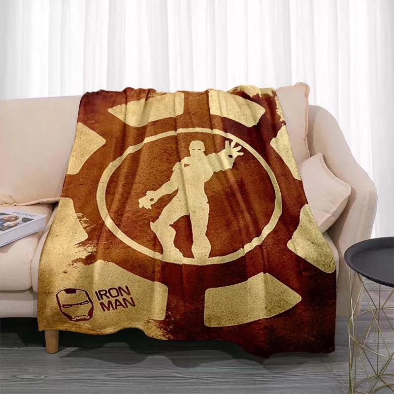 Manta Cálida de Dibujos Animados de Iron Man para Habitación, Suave y Cómoda, Portátil para Viajes y Picnic, Regalo para Familiares o Amigos